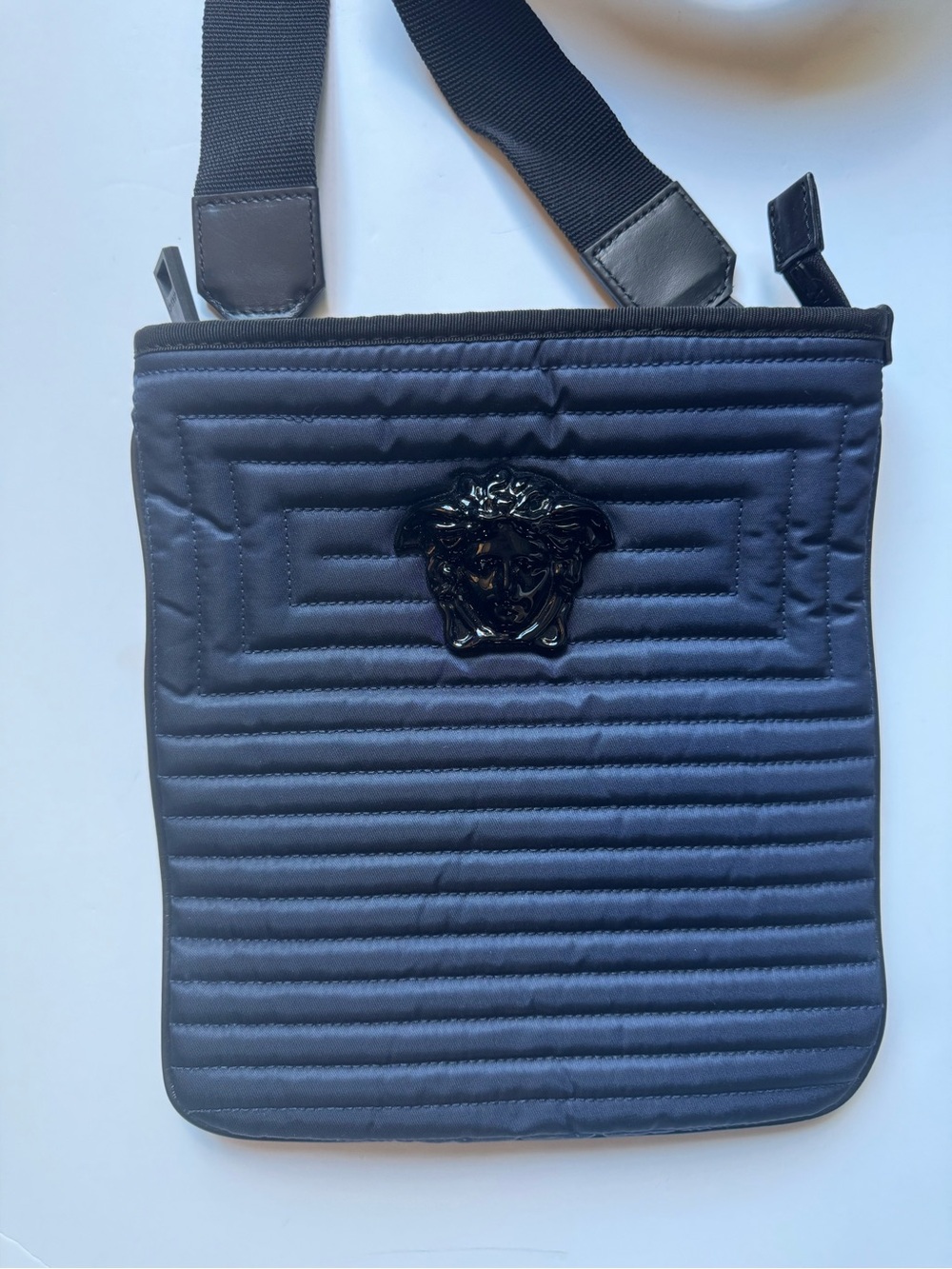 Versace Nylon Crossbody Bag with Medusa Emblem